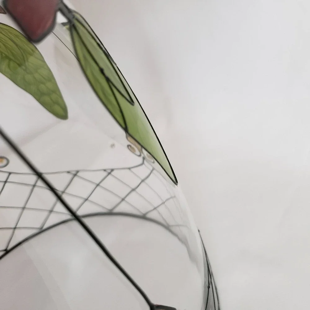 Nagel Large Vase Topiary Planter Painted Glass 9.375 in x 7.5 in Made In Germany